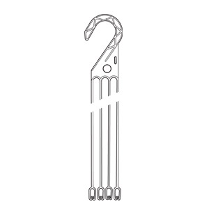 Hanger E12 22.5  4 Strand Green - 25 per bag - Hangers